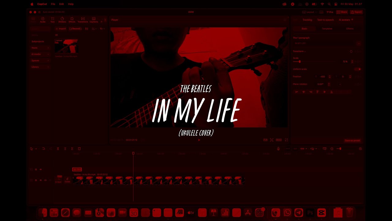 Thumbnail video (Ukulele Cover) The Beatles - In My Life
